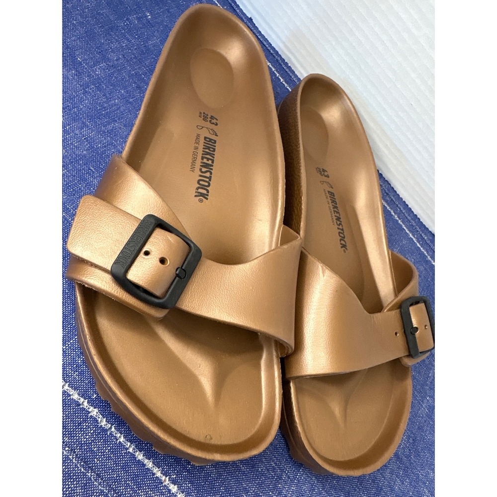 Birkenstock Madrid EVA Slide Sandals Metallic Copper Brown 43 L12 M10